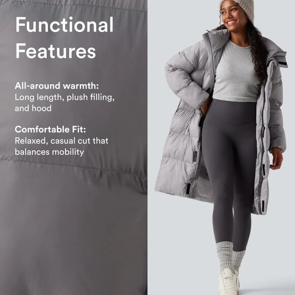 HALARA NWT Women’s Long Sleeve Zipper Longline Casual Puffer Jacket SIZE XL - Picture 8 of 11